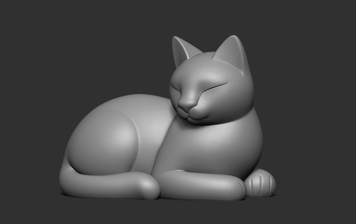 Lying Cat 3D print model_11