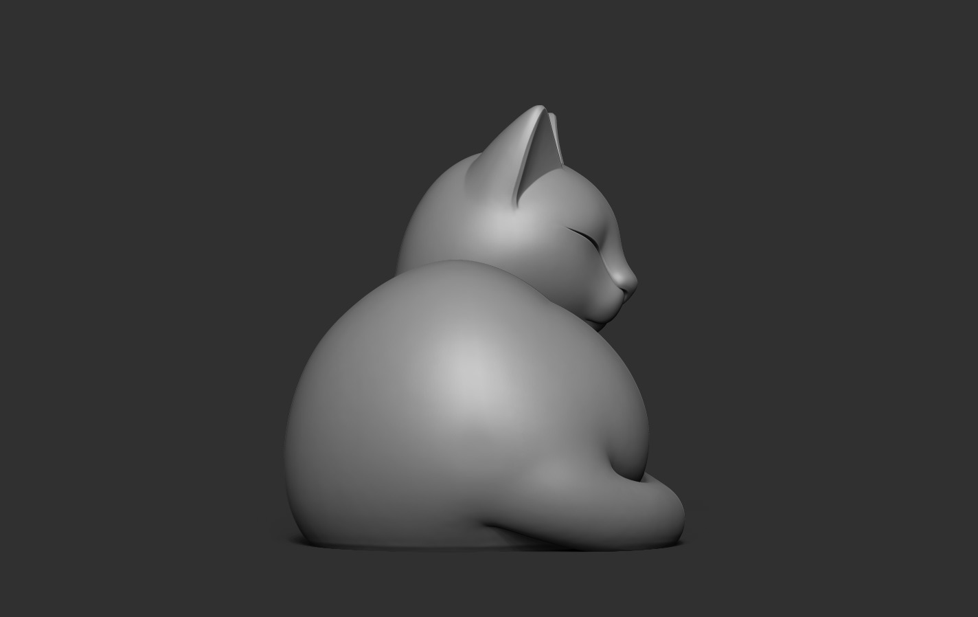 Lying Cat 3D print model_16
