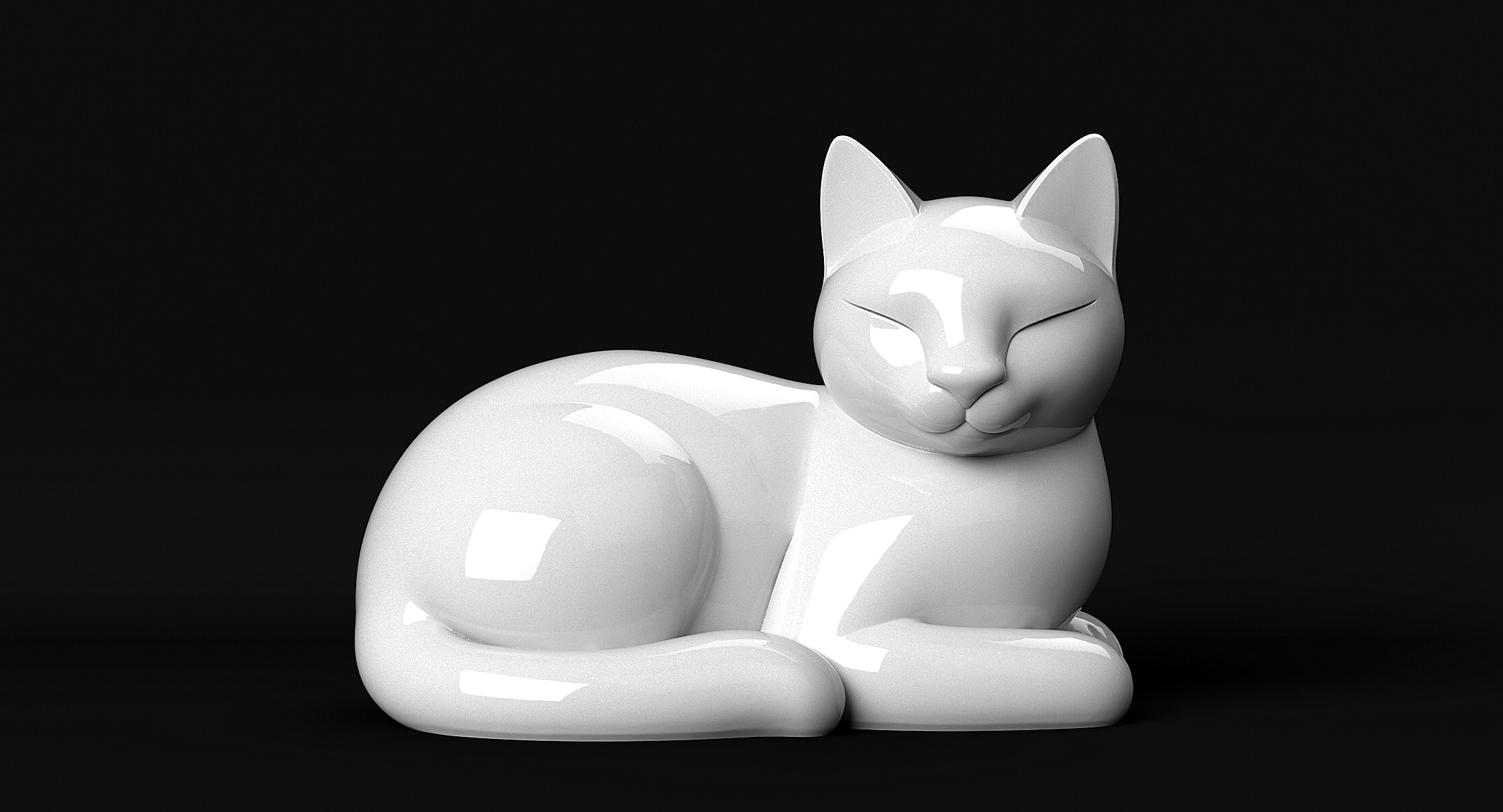 Lying Cat 3D print model_1