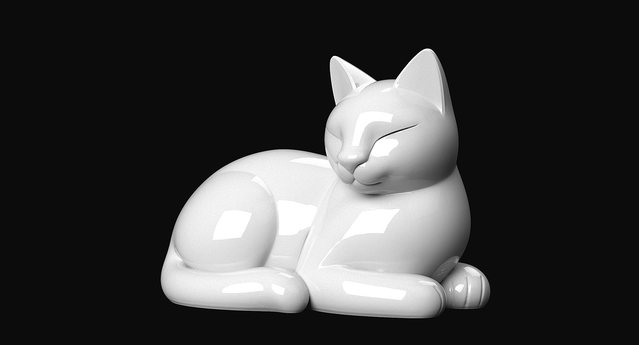 Lying Cat 3D print model_2