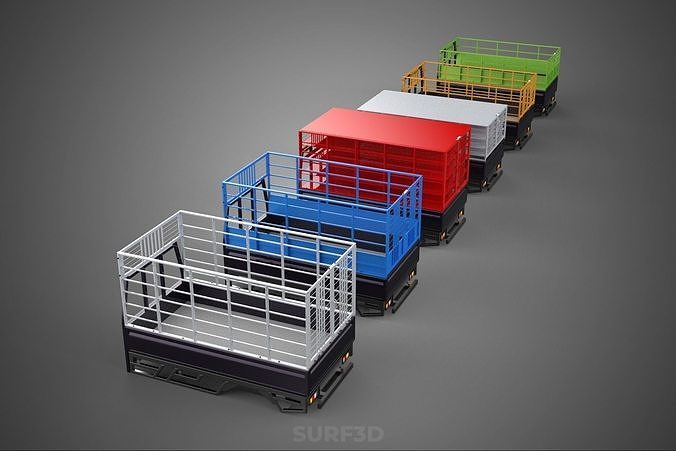 COLLECTION CAGE BAKKIE UTE PICKUP TRUCK TRANSPORT DELIVERY CARGO 3D model