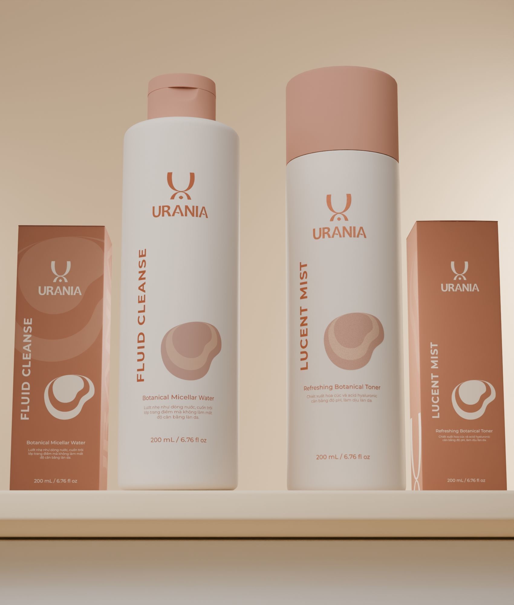 Toner Cleansing Water Bottle 3D Models Cosmetic Packaging Low-poly 3D model_1