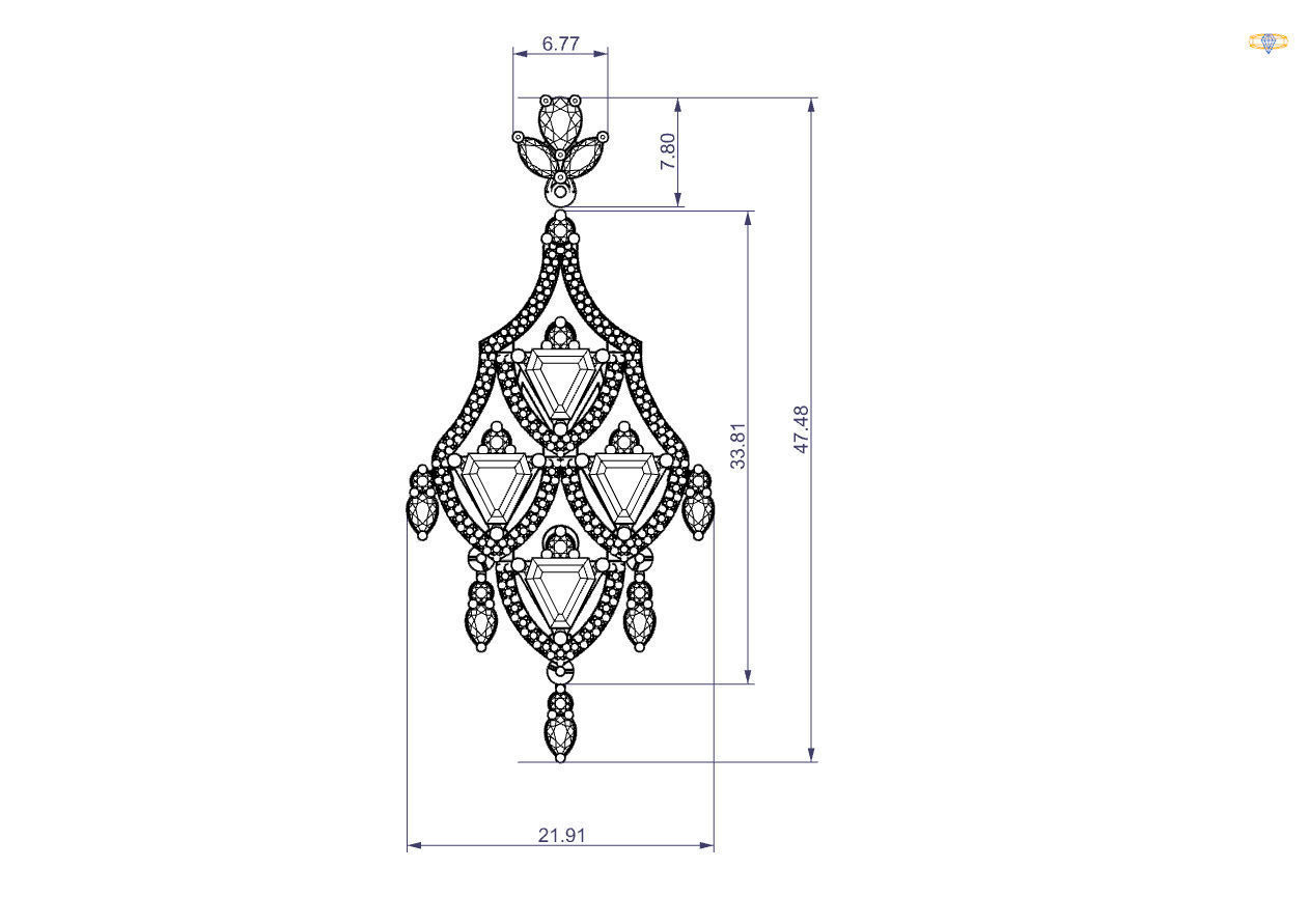 Triangle pendant 3D print model_14