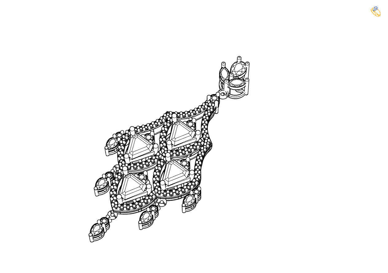 Triangle pendant 3D print model_13