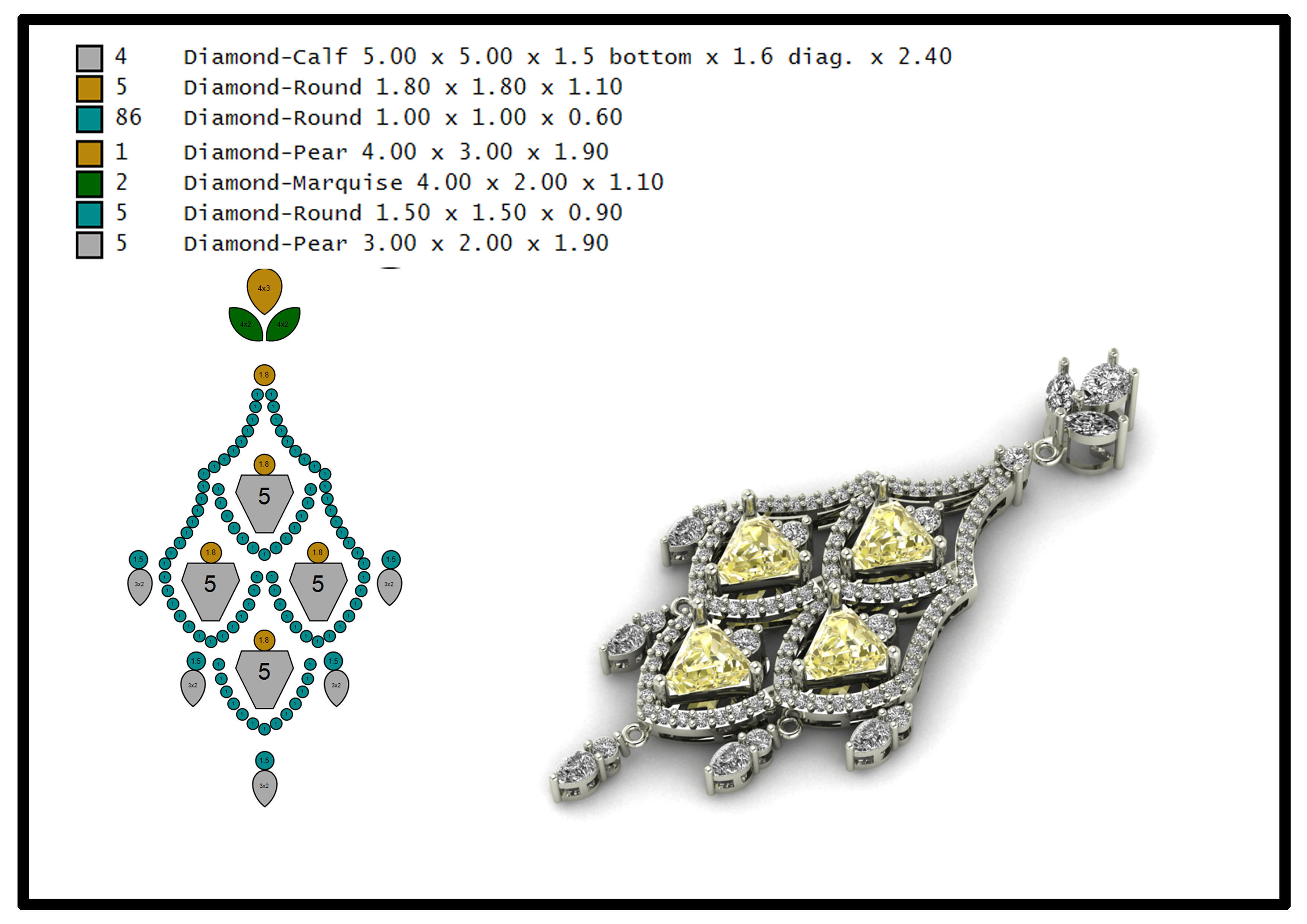 Triangle pendant 3D print model_12
