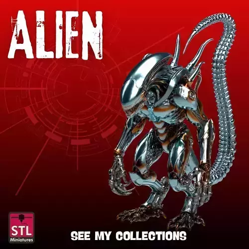 Alien Horror STL File Terrifying Xeno-Inspired Alien 3D print model