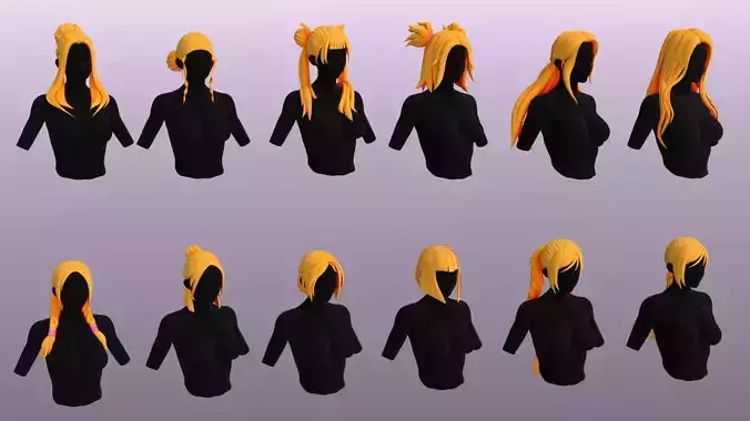 Stylized Hair Pack 02