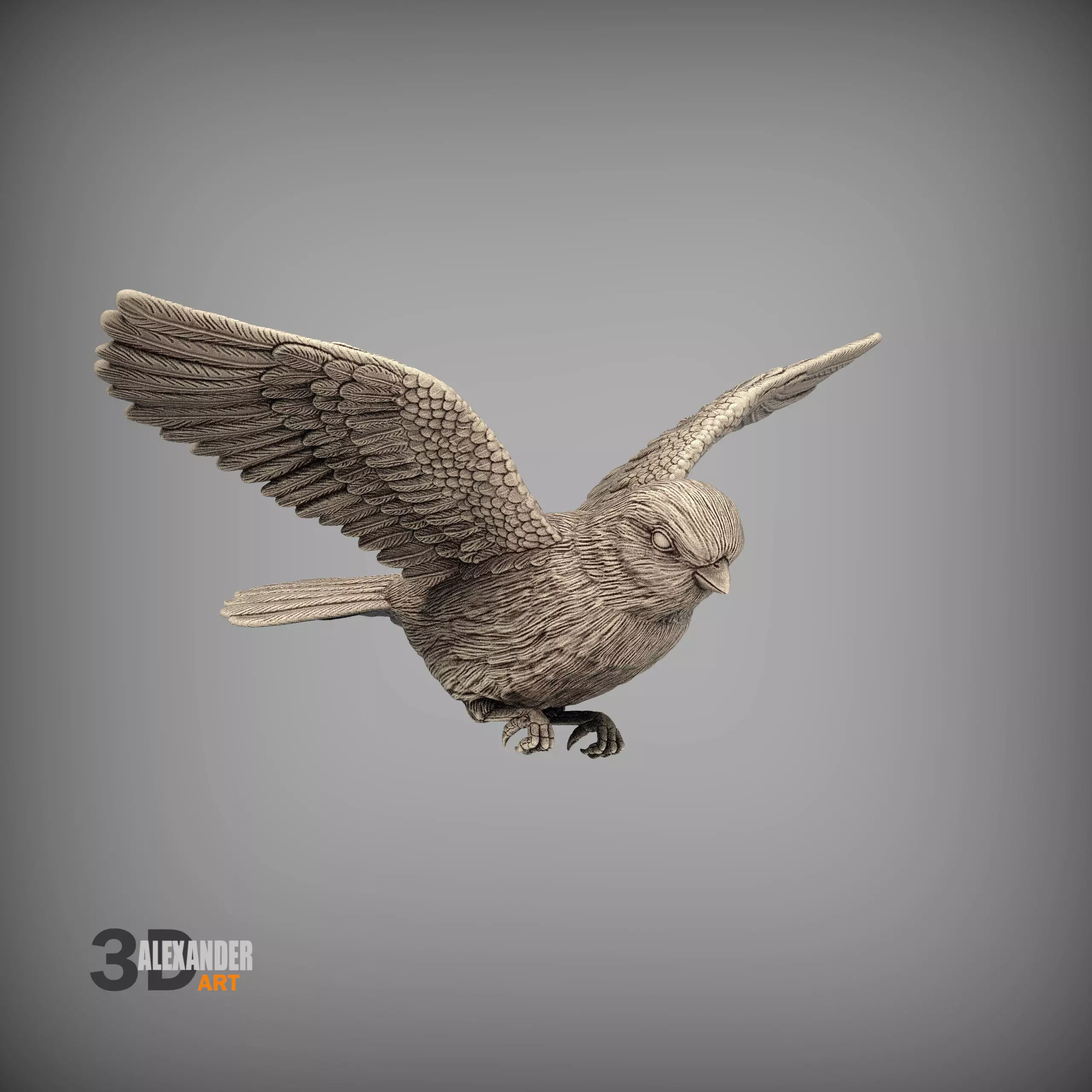flying sparrow 3D print model