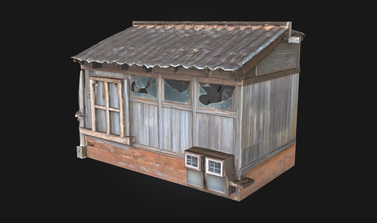 Weathered Shack Shelter of Time 3D model_1