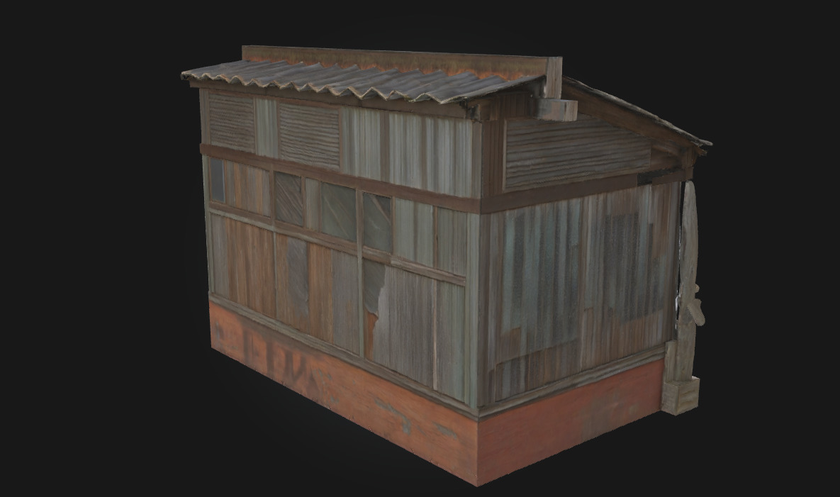 Weathered Shack Shelter of Time 3D model_2
