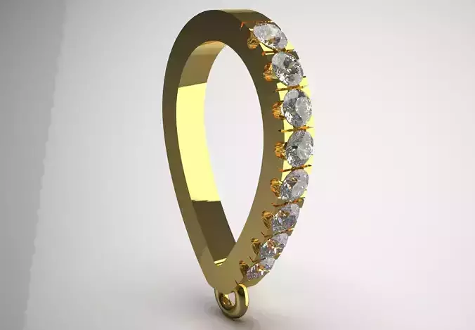small gold bail jewelry pendant gl0011 3D print model