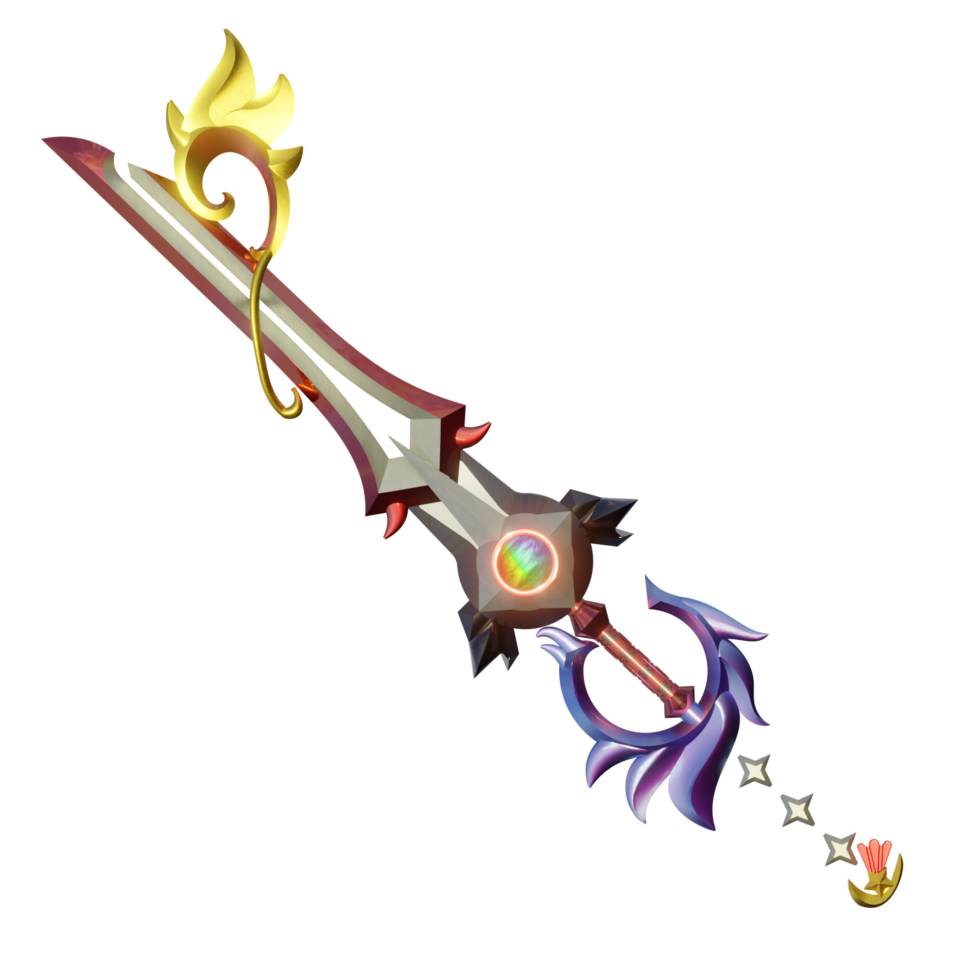 Divewing Keychain cosplay Keyblade 3D print model_2
