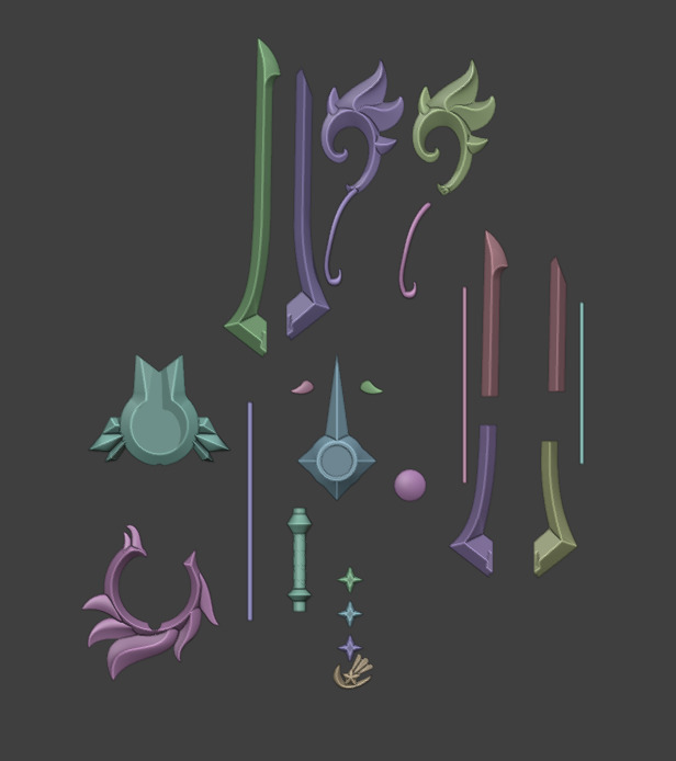 Divewing Keychain cosplay Keyblade 3D print model_8