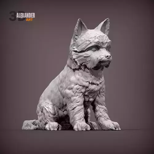Yorkshire Terrier sitting 3D print model