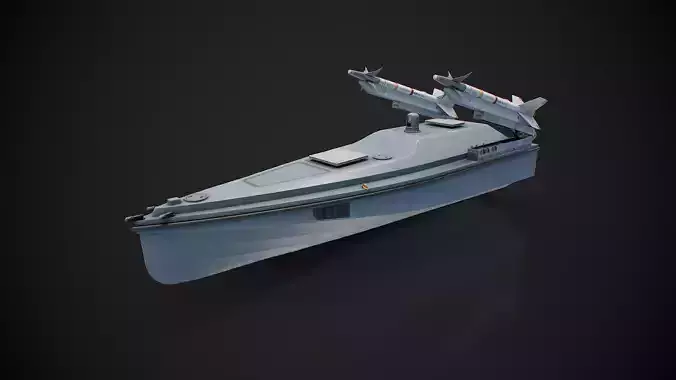 Multi purpose Unmanned Surface Vessel Magura Low-poly 3D model
