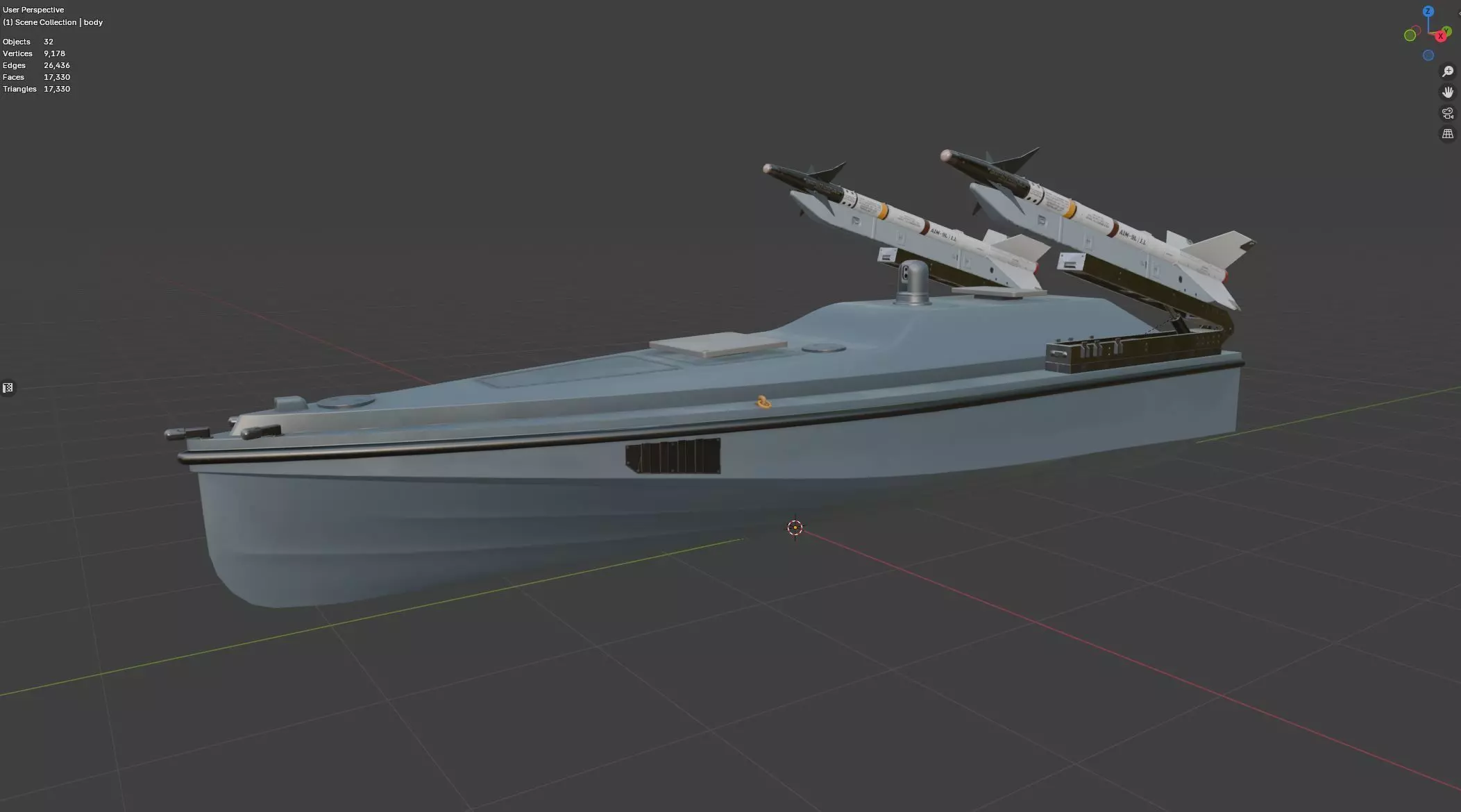 Multi purpose Unmanned Surface Vessel Magura Low-poly 3D model_25