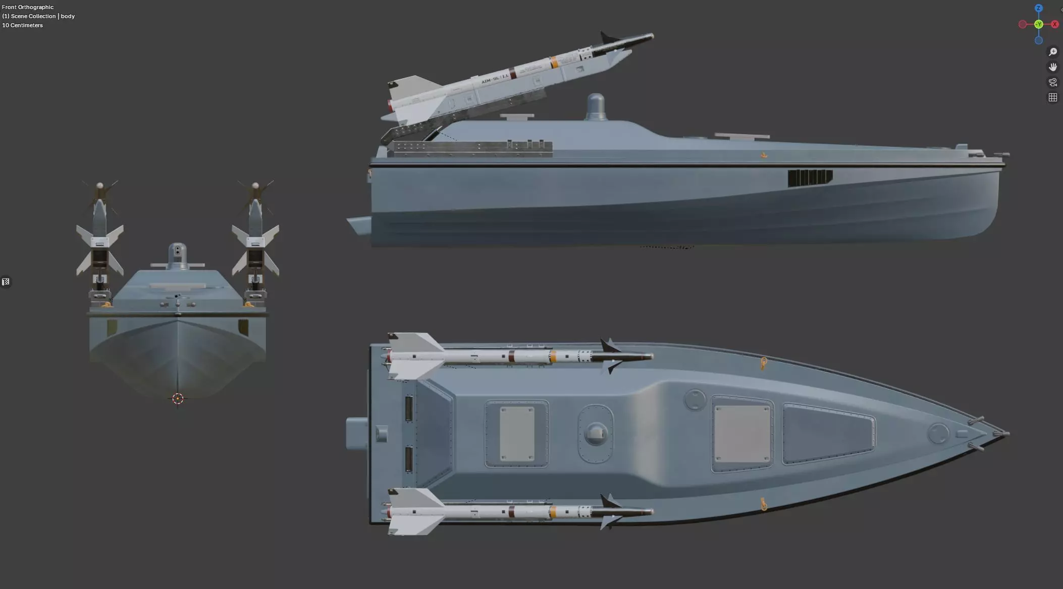 Multi purpose Unmanned Surface Vessel Magura Low-poly 3D model_24