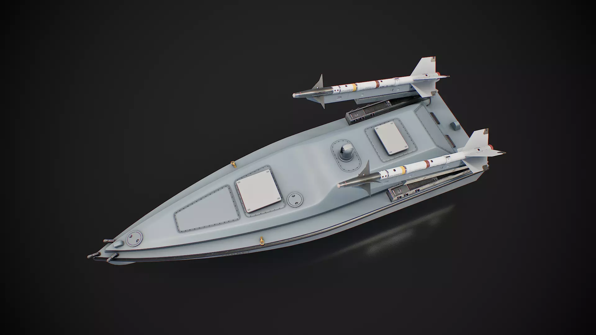 Multi purpose Unmanned Surface Vessel Magura Low-poly 3D model_5