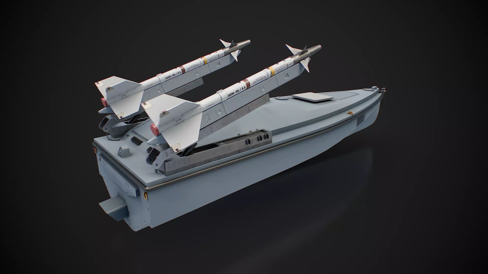 Multi purpose Unmanned Surface Vessel Magura Low-poly 3D model_9