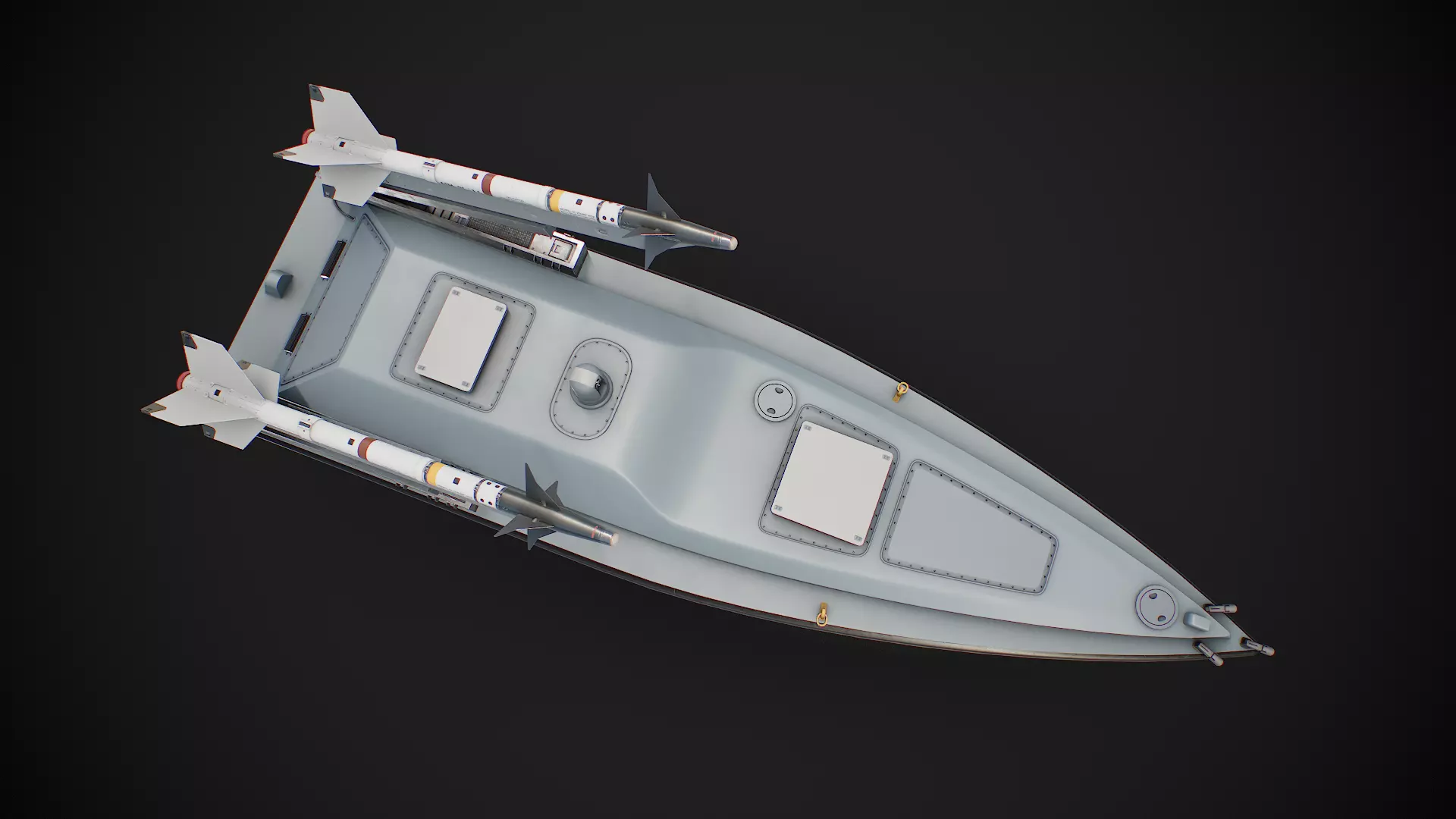 Multi purpose Unmanned Surface Vessel Magura Low-poly 3D model_6
