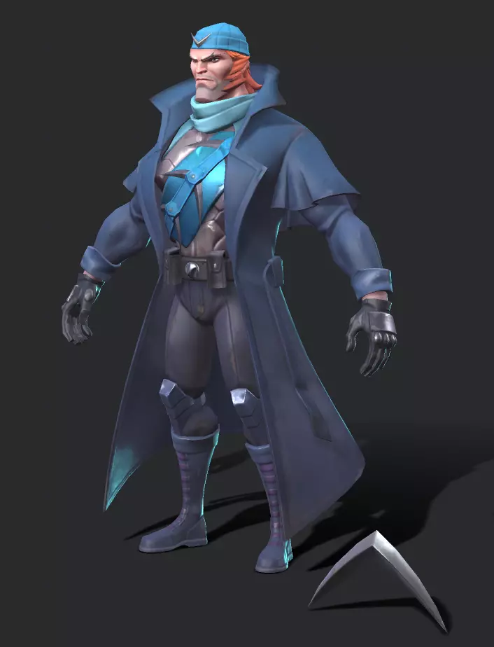  Captain Boomerang Low-poly 3D model_0
