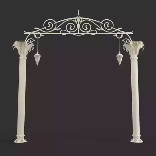 Arch Entry Columns and Lights Set