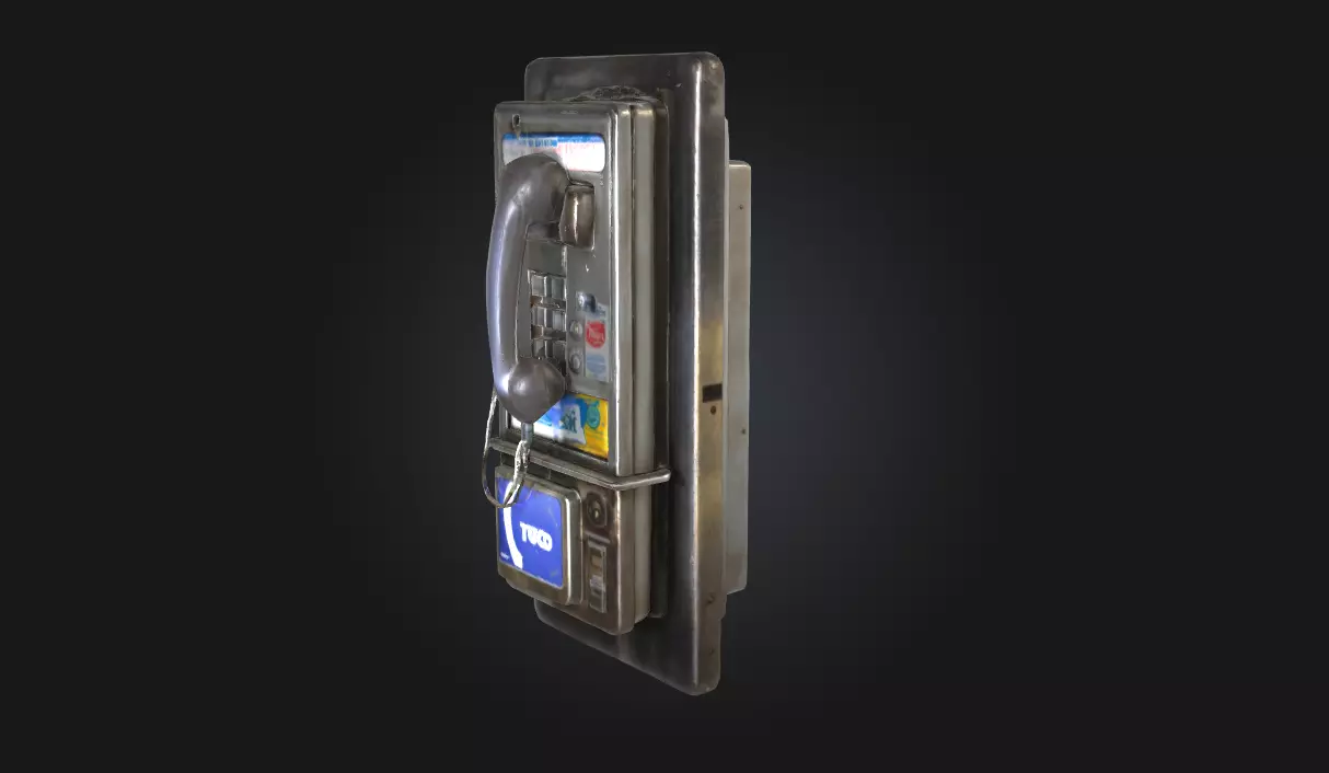 Vintage Payphone Retro Street Corner Relic 3D model_1