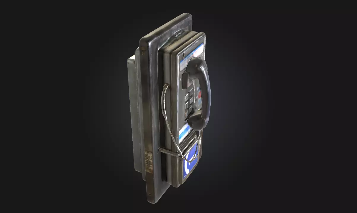 Vintage Payphone Retro Street Corner Relic 3D model_2