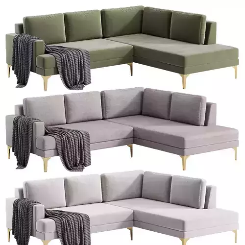 Andes 2-Piece Bumper Chaise Sectional sofa