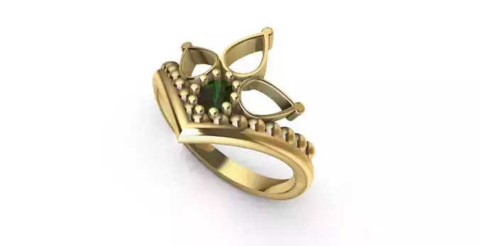 Solitaire Ring with Oval Emerald