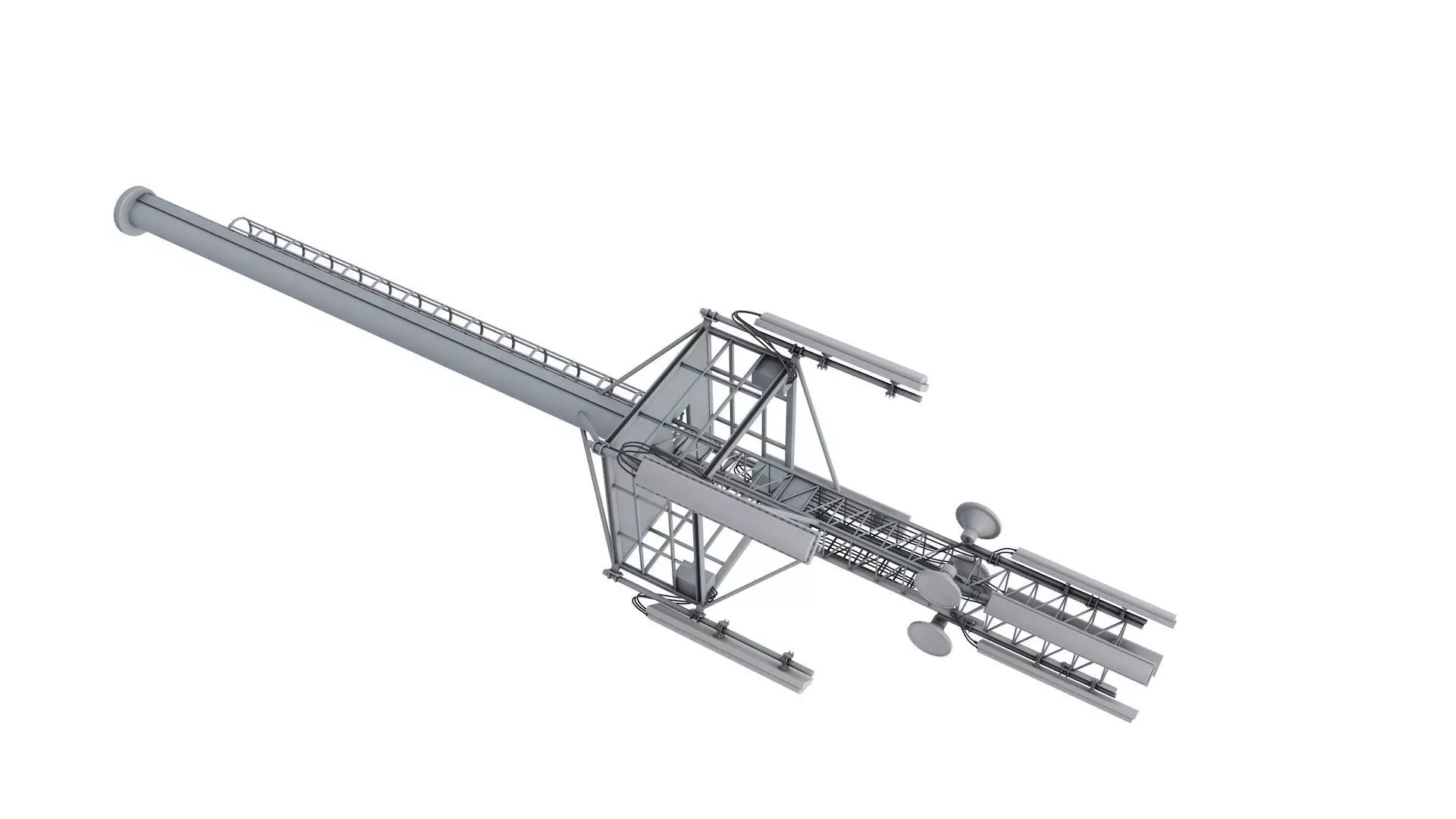 Cell Site Mobile Tower 3D model_3