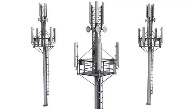 Cell Site Mobile Tower 3D model Cell Site Mobile Tower 3D model