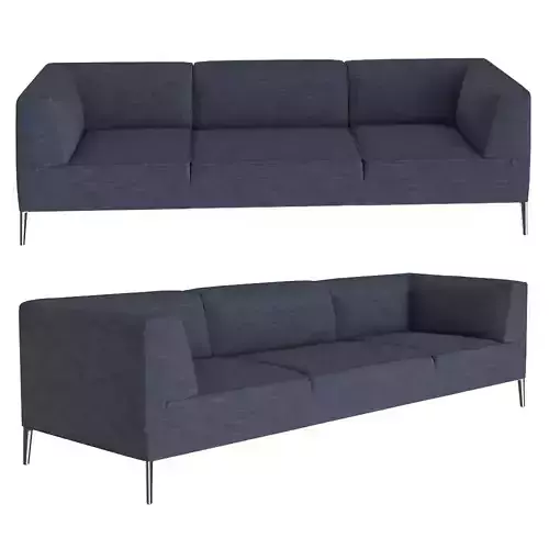 Modern Blue Fabric Sofa 3D model
