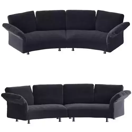 Curved Modular Velvet Sofa 