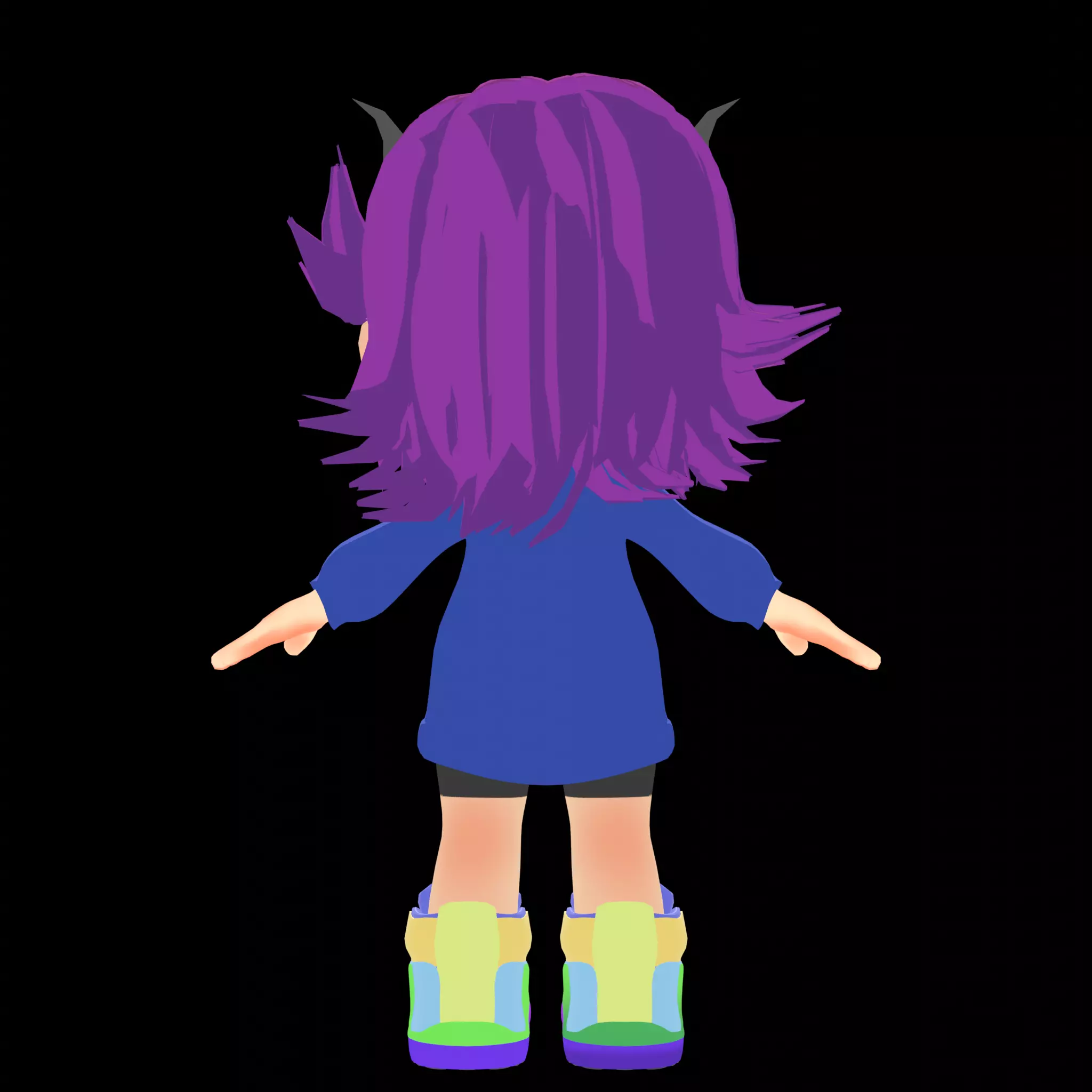 Chibi kid for Blender 3D model_2