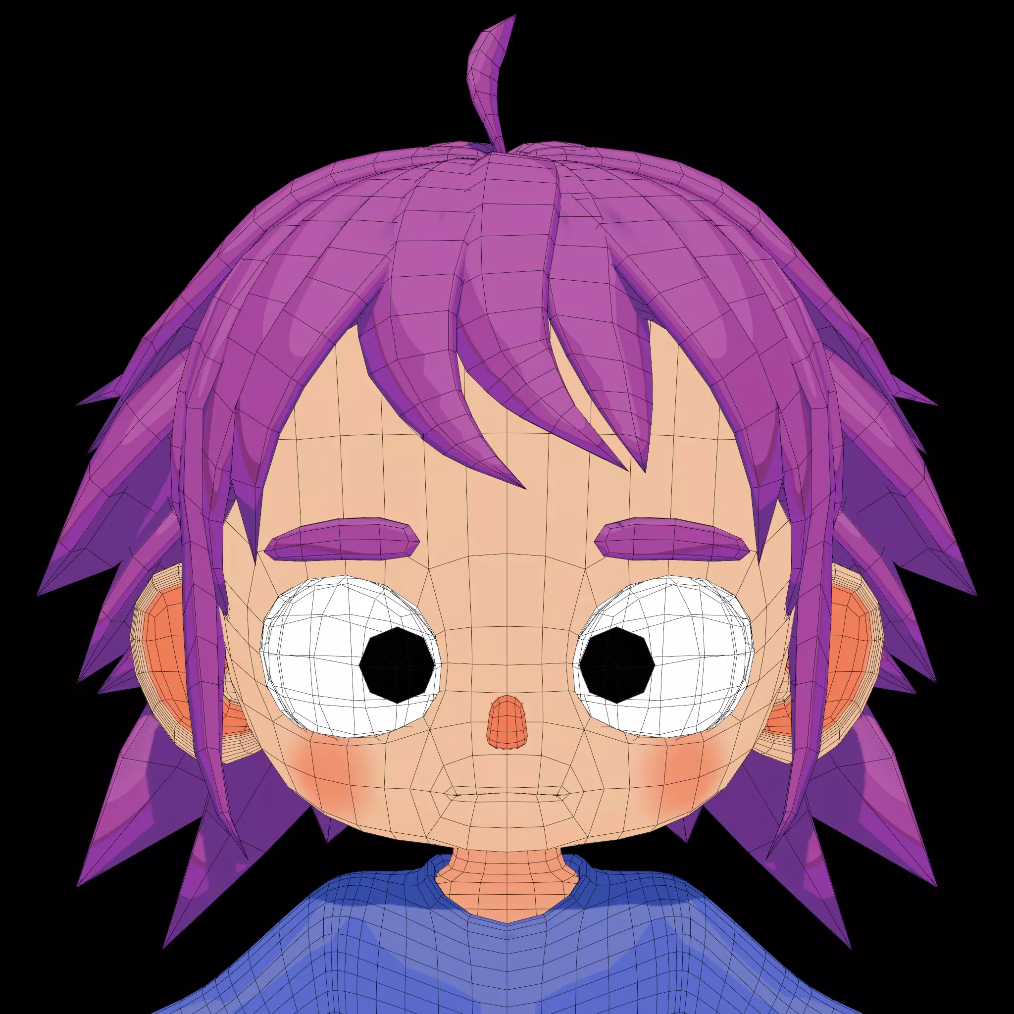 Chibi kid for Blender 3D model_7