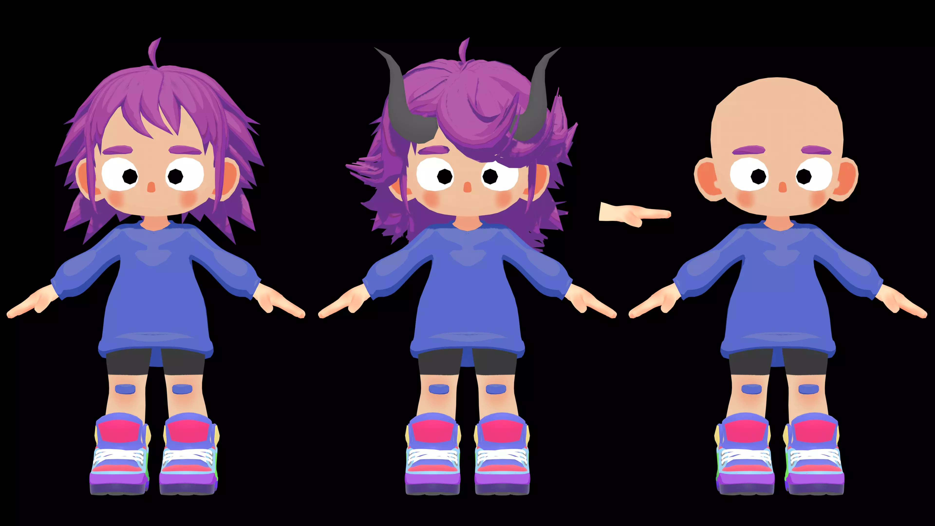 Chibi kid for Blender 3D model_0