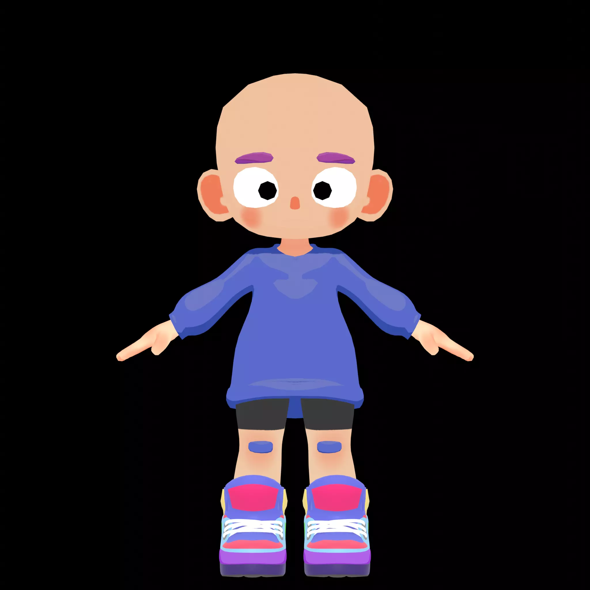 Chibi kid for Blender 3D model_3