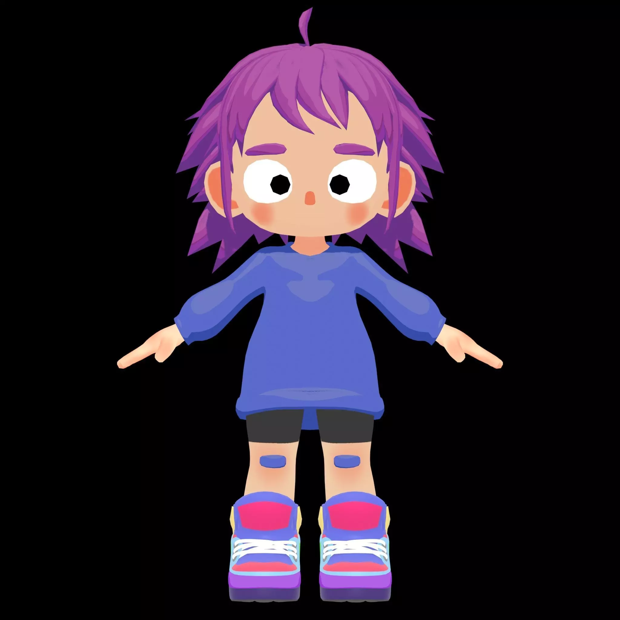 Chibi kid for Blender 3D model_1
