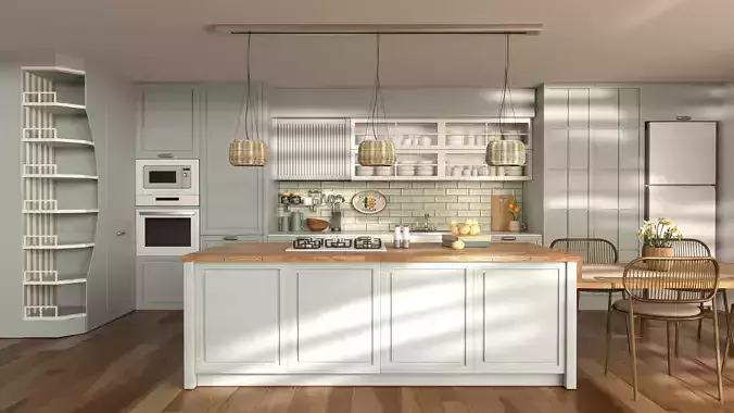 Full Modern Kitchen Interior 