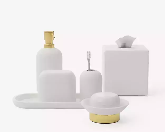 Modern Resin Stone Bath Accessories 3D model