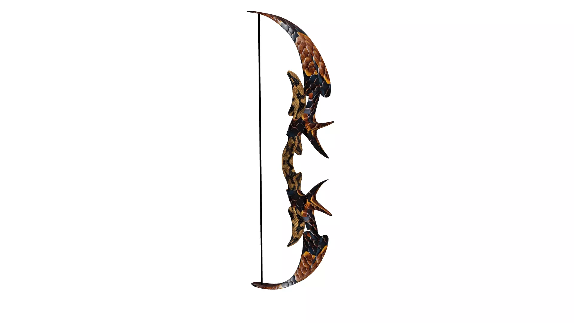 Archery Bow with Animal Skin Low-poly 3D model