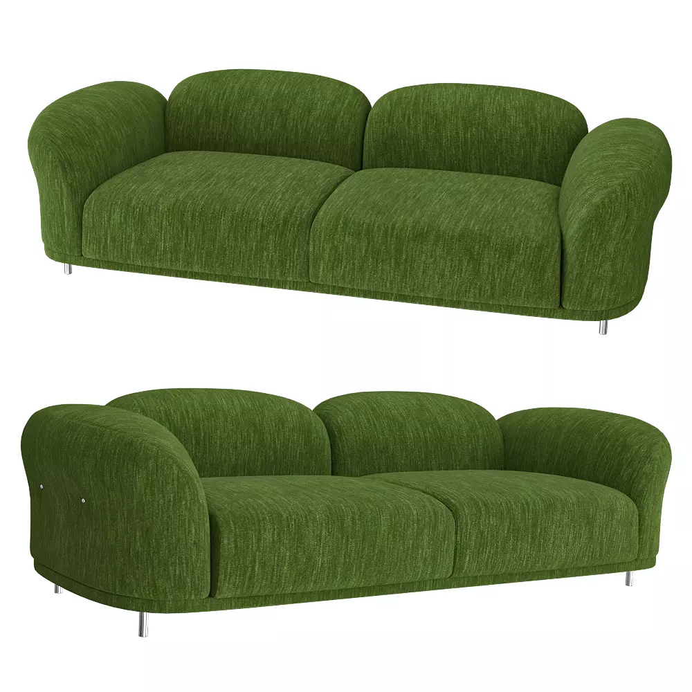 Modern Green Cloud Sofa 3D Model 3D model_0