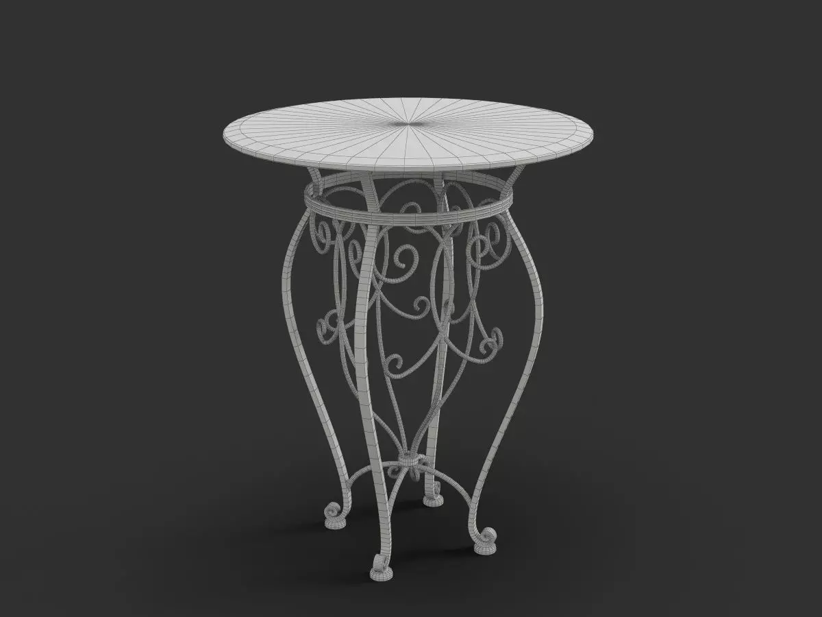 Collection of Wrought Decorative Elements and Garden Furniture 3D model_4