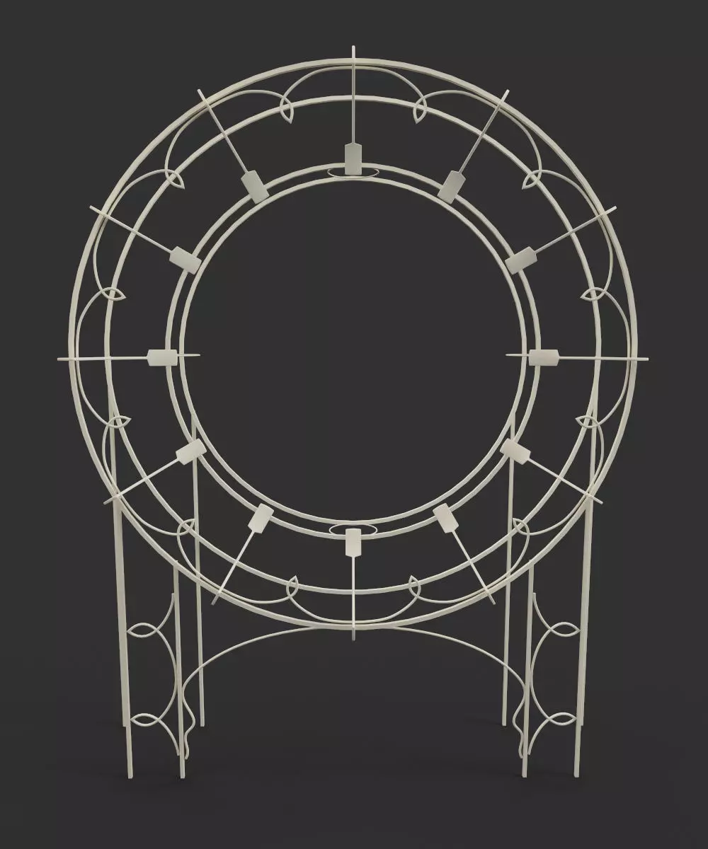 Collection of Wrought Decorative Elements and Garden Furniture 3D model_8