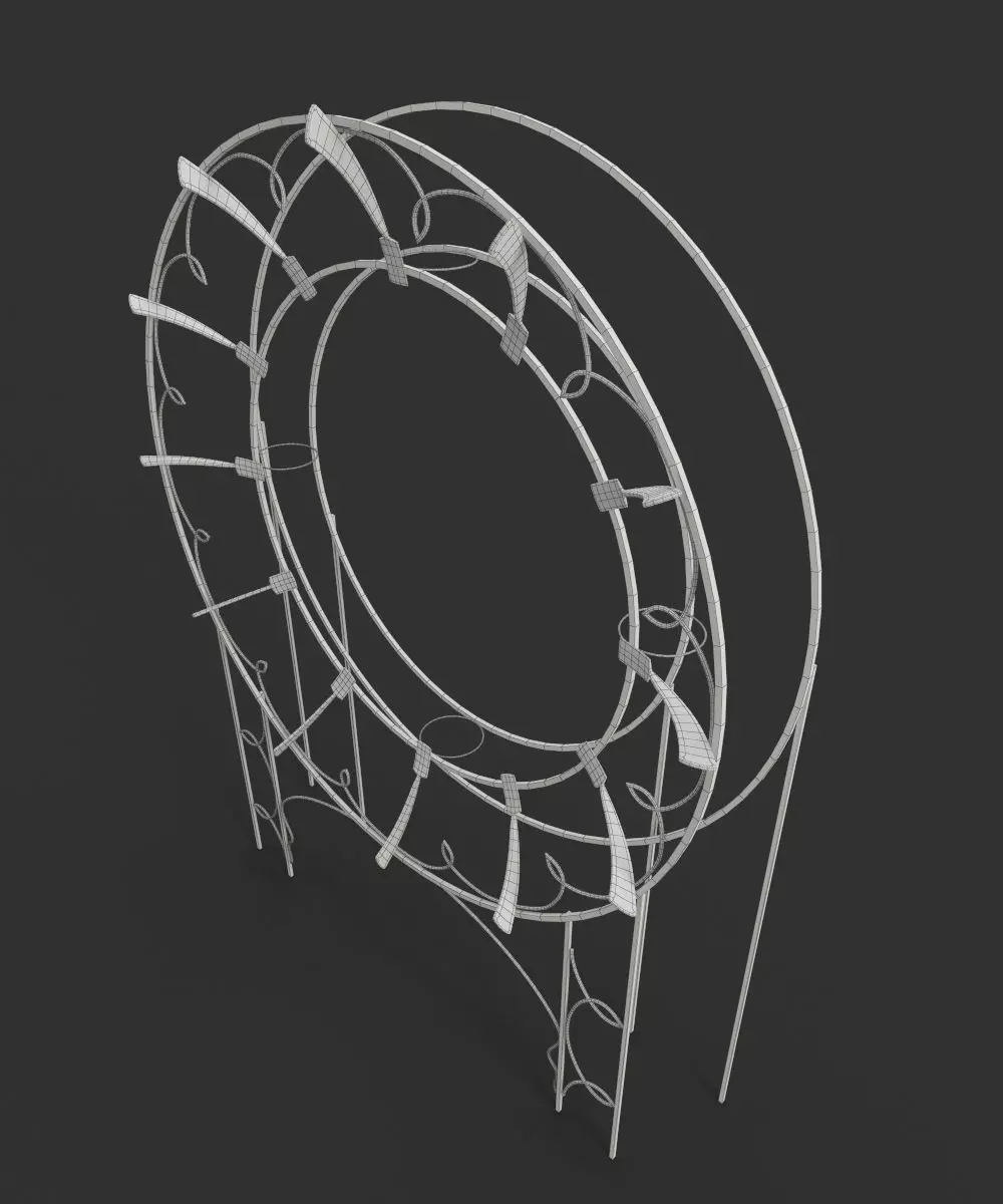 Collection of Wrought Decorative Elements and Garden Furniture 3D model_9