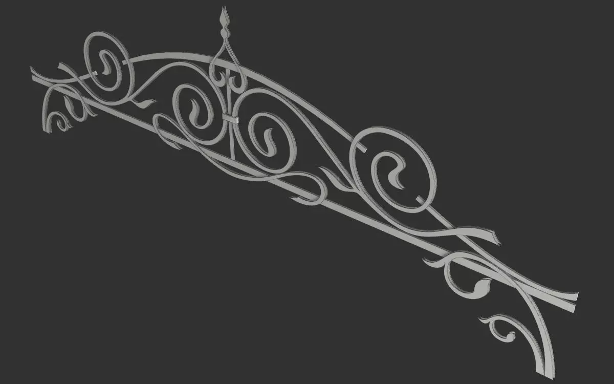 Collection of Wrought Decorative Elements and Garden Furniture 3D model_21