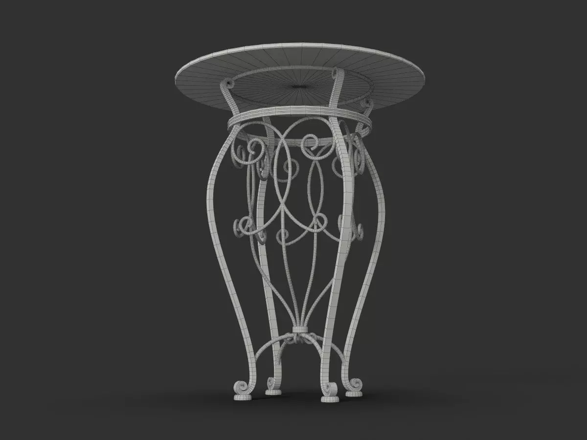 Collection of Wrought Decorative Elements and Garden Furniture 3D model_5