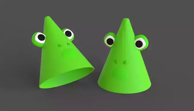 Funny Frog Birthday Hat Low-poly 3D model