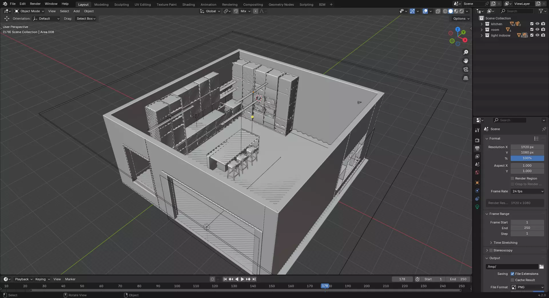 Modular kitchen 1 3D model_5